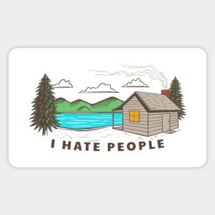 I Love Nature, But I Hate People Sticker